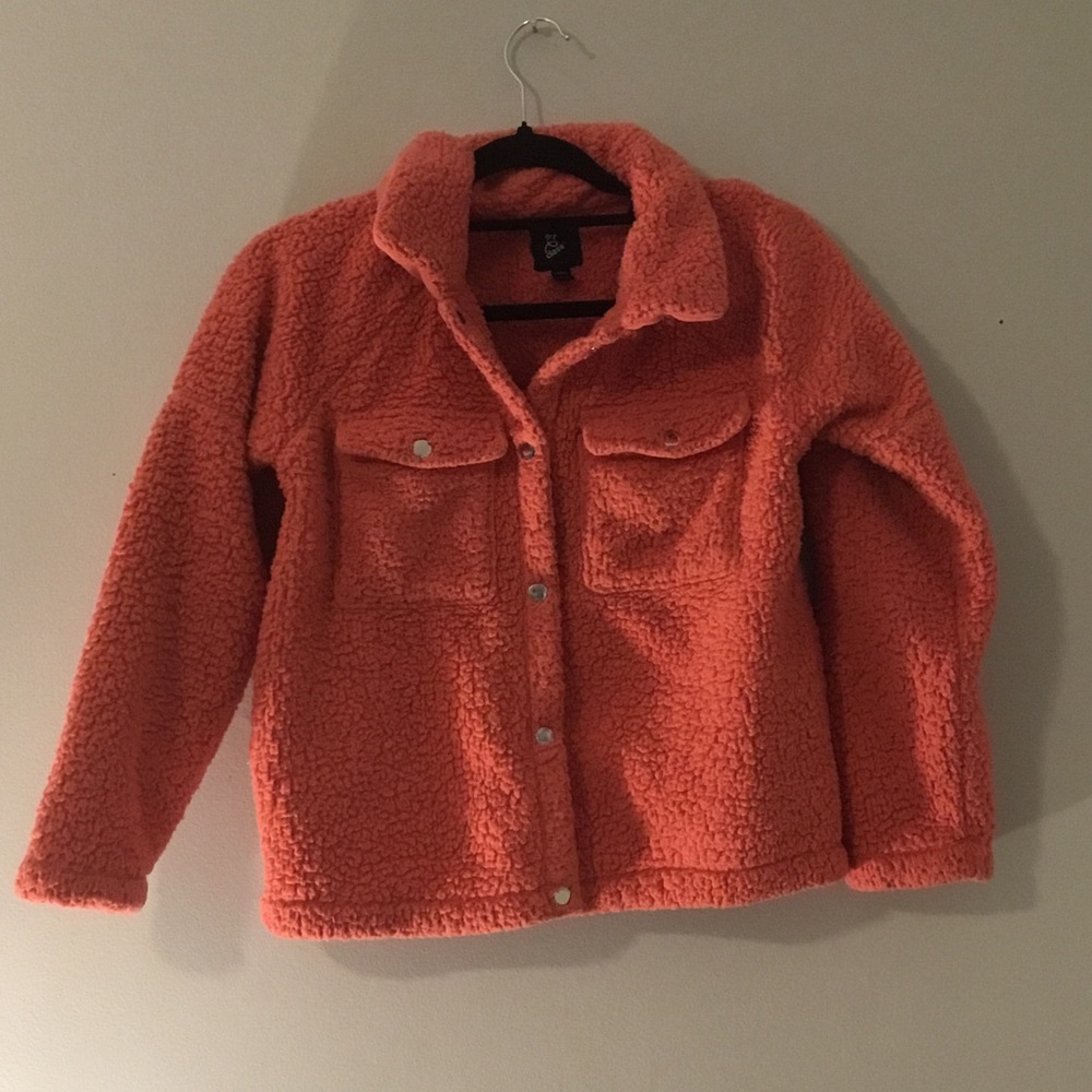 art class Coral Orange Sherpa Jacket